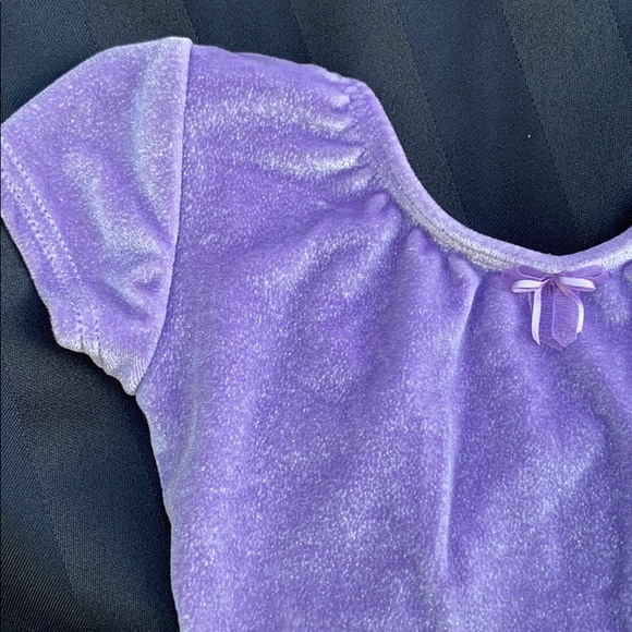 Purple sparkle leotard with attached tulle skirt - Picture 2 of 5